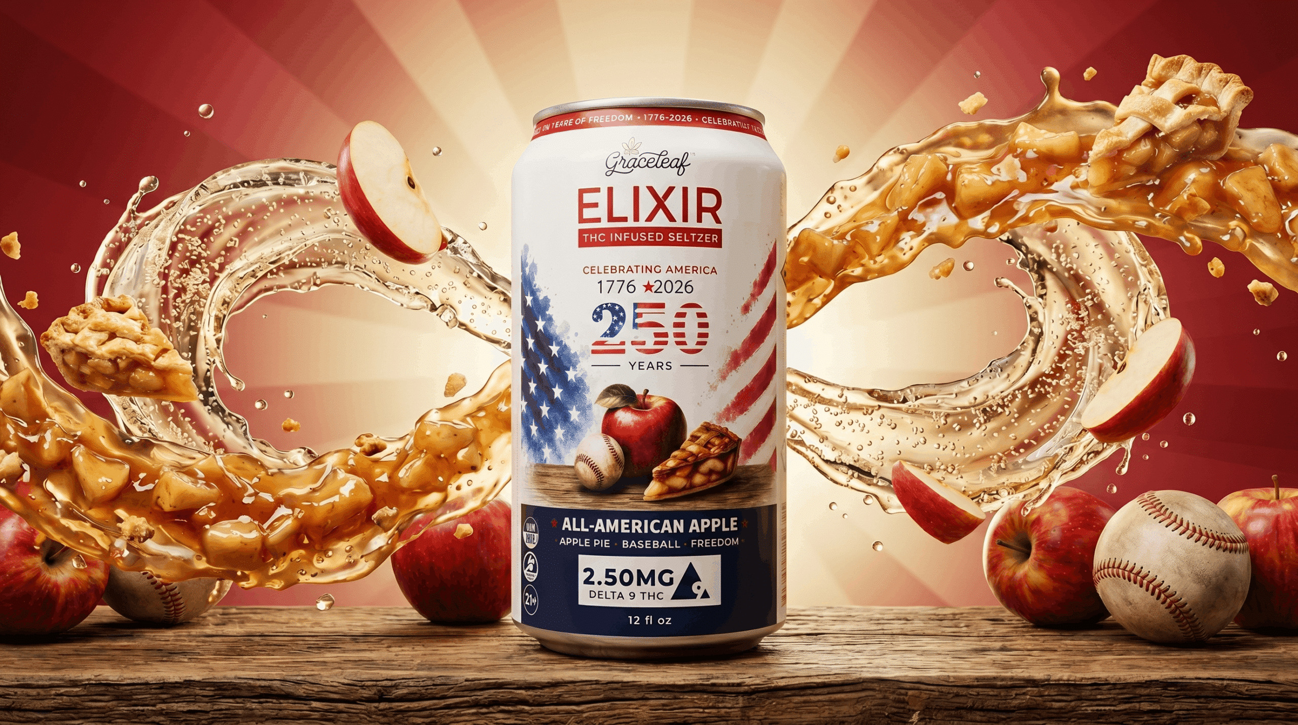 ALL-AMERICAN APPLE (2.5mg) - 12 fl oz can (6 pack)